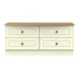 Welcome Furniture Bed Box Drawers DefaultTitle Warwick 4 Drawer Bed Box Cream and Oak WAR036