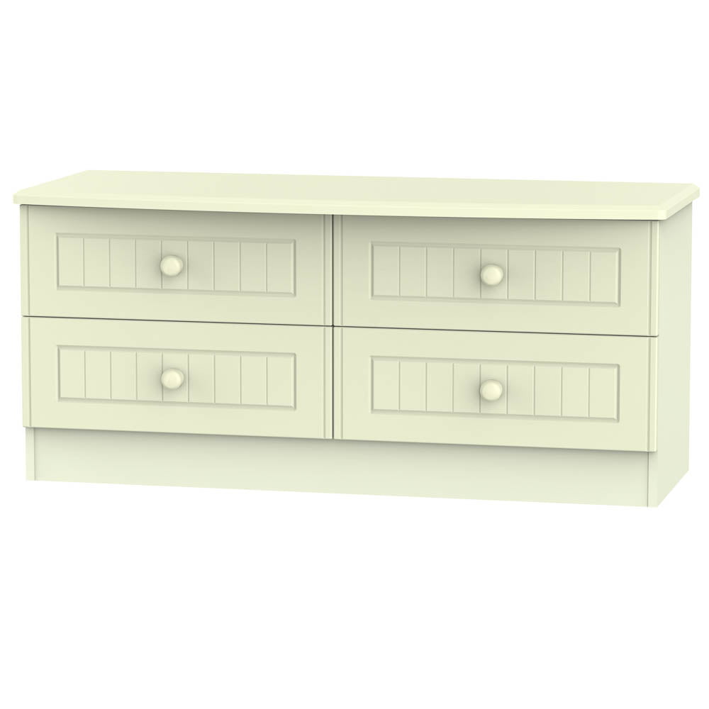 Warwick 4 Drawer Bed Box Cream WAR036