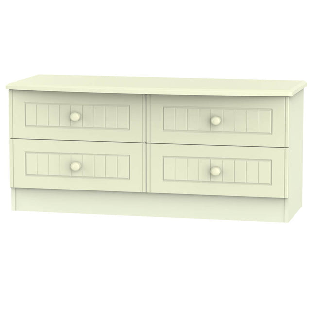 Welcome Furniture Bed Box Drawers DefaultTitle Warwick 4 Drawer Bed Box Cream WAR036