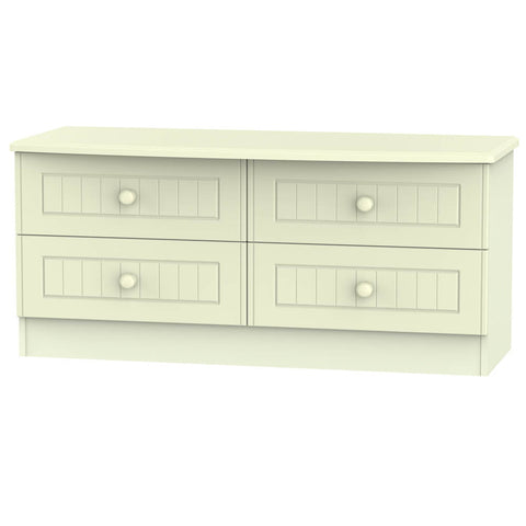 Warwick 4 Drawer Bed Box Cream WAR036