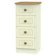 Welcome Furniture Bedside Table DefaultTitle Warwick 4 Drawer Bedside Locker Cream and Oak WAR002