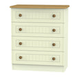 Welcome Furniture Chest of Drawers DefaultTitle Warwick 4 Drawer Chest of Drawers Cream and Oak WAR011