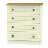 Welcome Furniture Chest of Drawers DefaultTitle Warwick 4 Drawer Chest of Drawers Cream and Oak WAR011