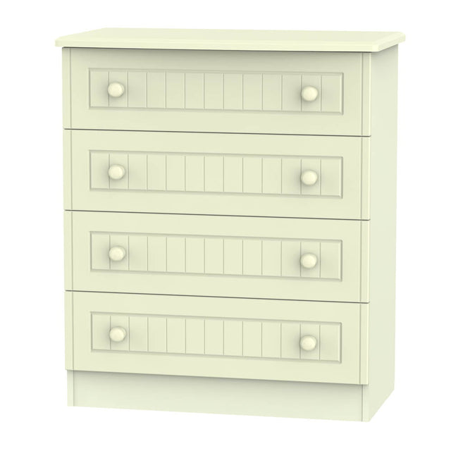 Welcome Furniture Chest of Drawers DefaultTitle Warwick 4 Drawer Chest of Drawers Cream WAR011