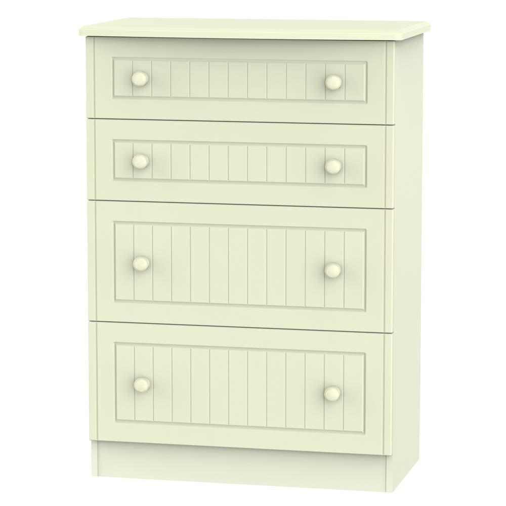 Welcome Furniture Chest of Drawers DefaultTitle Warwick 4 Drawer Deep Chest of Drawers Cream WAR050