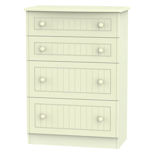Welcome Furniture Chest of Drawers DefaultTitle Warwick 4 Drawer Deep Chest of Drawers Cream WAR050