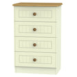 Welcome Furniture Chest of Drawers DefaultTitle Warwick 4 Drawer Midi Chest of Drawers Cream and Oak WAR008