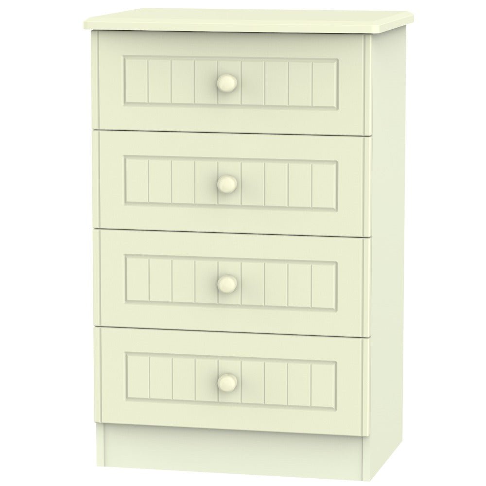 Welcome Furniture Chest of Drawers DefaultTitle Warwick 4 Drawer Midi Chest of Drawers Cream WAR008