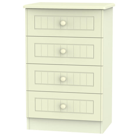 Welcome Furniture Chest of Drawers DefaultTitle Warwick 4 Drawer Midi Chest of Drawers Cream WAR008