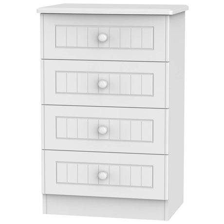 Welcome Furniture Chest of Drawers DefaultTitle Warwick 4 Drawer Midi Chest of Drawers White WAR008