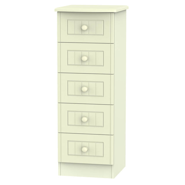Welcome Furniture Bedside Table DefaultTitle Warwick 5 Drawer Bedside Locker Cream WAR003