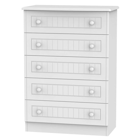 Welcome Furniture Chest of Drawers DefaultTitle Warwick 5 Drawer Chest of Drawers White WAR012