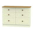 Welcome Furniture Chest of Drawers DefaultTitle Warwick 6 Drawer Midi Chest of Drawers Cream and Oak WAR015