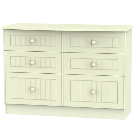 Welcome Furniture Chest of Drawers DefaultTitle Warwick 6 Drawer Midi Chest of Drawers Cream WAR015