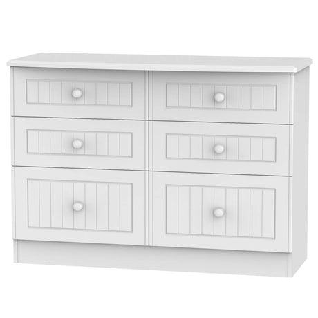 Welcome Furniture Chest of Drawers DefaultTitle Warwick 6 Drawer Midi Chest of Drawers White WAR015