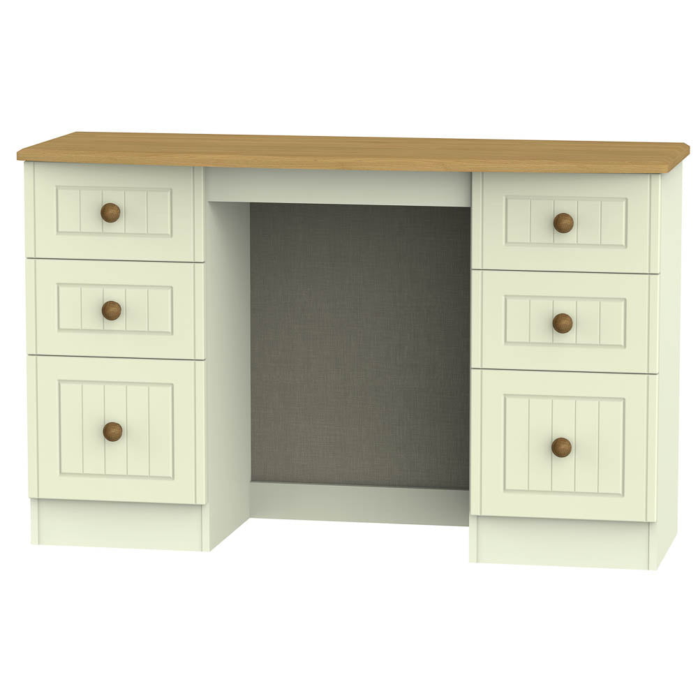 Welcome Furniture Dressing Table Desk DefaultTitle Warwick Kneehole Dressing Table Desk Cream and Oak WAR030