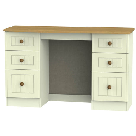 Welcome Furniture Dressing Table Desk DefaultTitle Warwick Kneehole Dressing Table Desk Cream and Oak WAR030
