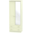 Welcome Furniture Wardrobe DefaultTitle Warwick Tall 2ft 6in 2 Drawer Mirror Wardrobe Cream WAR082