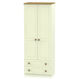 Welcome Furniture Wardrobe DefaultTitle Warwick Tall 2ft 6in 2 Drawer Wardrobe Cream and Oak WAR081