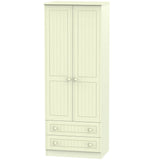 Welcome Furniture Wardrobe DefaultTitle Warwick Tall 2ft 6in 2 Drawer Wardrobe Cream WAR081