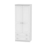 Welcome Furniture Wardrobe DefaultTitle Warwick Tall 2ft 6in 2 Drawer Wardrobe White WAR081