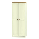 Welcome Furniture Wardrobe DefaultTitle Warwick Tall 2ft 6in Double Hanging Wardrobe Cream and Oak WAR085