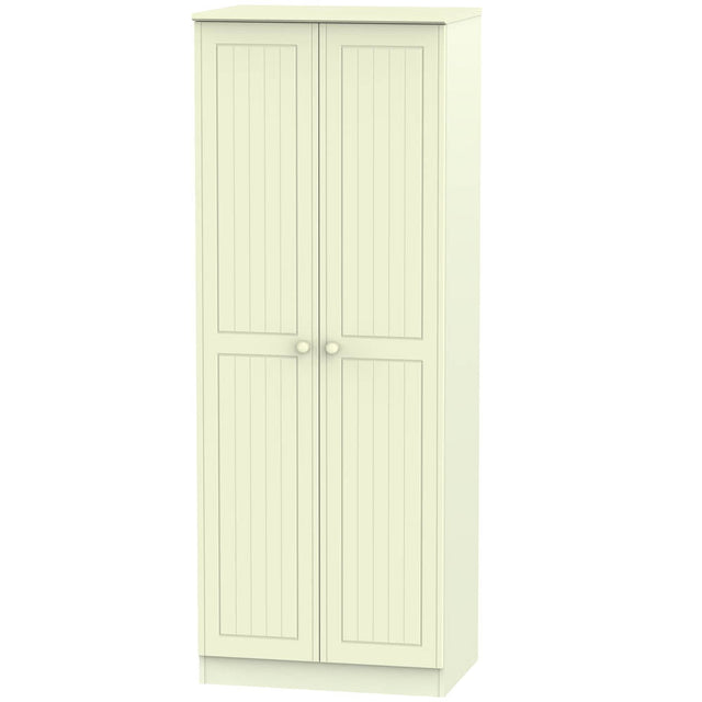 Welcome Furniture Wardrobe DefaultTitle Warwick Tall 2ft 6in Double Hanging Wardrobe Cream WAR085