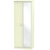 Welcome Furniture Wardrobe DefaultTitle Warwick Tall 2ft 6in Mirror Wardrobe Cream WAR087
