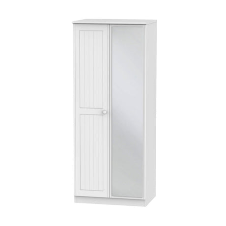 Welcome Furniture Wardrobe DefaultTitle Warwick Tall 2ft 6in Mirror Wardrobe White WAR087