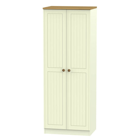 Welcome Furniture Wardrobe DefaultTitle Warwick Tall 2ft 6in Plain Wardrobe Cream and Oak WAR080