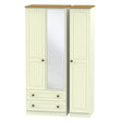 Welcome Furniture Wardrobe DefaultTitle Warwick Tall Triple 2 Drawer Mirror Wardrobe Cream and Oak WAR142