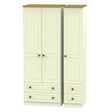 Welcome Furniture Wardrobe DefaultTitle Warwick Tall Triple 2 Drawer plus Drawer Wardrobe Cream and Oak WAR161