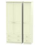 Welcome Furniture Wardrobe DefaultTitle Warwick Tall Triple 2 Drawer plus Drawer Wardrobe Cream WAR161