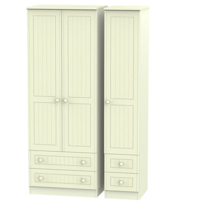 Welcome Furniture Wardrobe DefaultTitle Warwick Tall Triple 2 Drawer plus Drawer Wardrobe Cream WAR161