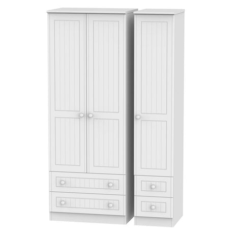 Welcome Furniture Wardrobe DefaultTitle Warwick Tall Triple 2 Drawer plus Drawer Wardrobe White WAR161