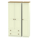 Welcome Furniture Wardrobe DefaultTitle Warwick Tall Triple 2 Drawer Wardrobe Cream and Oak WAR141
