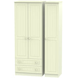Welcome Furniture Wardrobe DefaultTitle Warwick Tall Triple 2 Drawer Wardrobe Cream WAR141