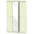 Welcome Furniture Wardrobe DefaultTitle Warwick Tall Triple Mirror Wardrobe Cream WAR147