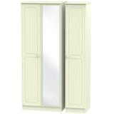 Welcome Furniture Wardrobe DefaultTitle Warwick Tall Triple Mirror Wardrobe Cream WAR147