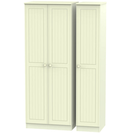Welcome Furniture Wardrobe DefaultTitle Warwick Tall Triple Plain Wardrobe Cream WAR140