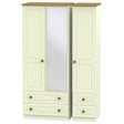 Welcome Furniture Wardrobe DefaultTitle Warwick Triple 2 Drawer Mirror & Drawer Wardrobe Cream and Oak WAR152