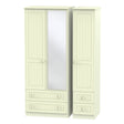 Welcome Furniture Wardrobe DefaultTitle Warwick Triple 2 Drawer Mirror & Drawer Wardrobe Cream WAR152