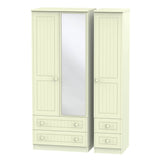 Welcome Furniture Wardrobe DefaultTitle Warwick Triple 2 Drawer Mirror & Drawer Wardrobe Cream WAR152