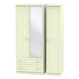 Welcome Furniture Wardrobe DefaultTitle Warwick Triple 2 Drawer Mirror Wardrobe Cream WAR132