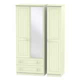 Welcome Furniture Wardrobe DefaultTitle Warwick Triple 2 Drawer Mirror Wardrobe Cream WAR132