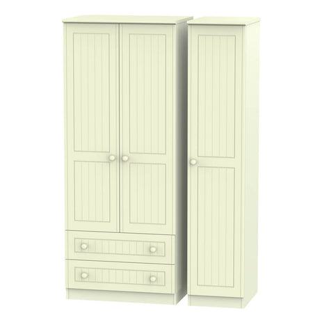 Welcome Furniture Wardrobe DefaultTitle Warwick Triple 2 Drawer Wardrobe Cream WAR131
