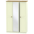 Welcome Furniture Wardrobe DefaultTitle Warwick Triple Mirror Wardrobe Cream and Oak WAR137