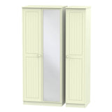Welcome Furniture Wardrobe DefaultTitle Warwick Triple Mirror Wardrobe Cream WAR137