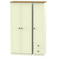 Welcome Furniture Wardrobe DefaultTitle Warwick Triple Plain plus Drawer Wardrobe Cream and Oak WAR150
