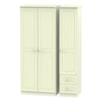 Welcome Furniture Wardrobe DefaultTitle Warwick Triple Plain plus Drawer Wardrobe Cream WAR150